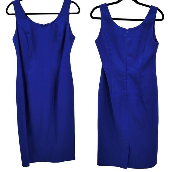 Vintage 80s Nah Nah Petites Dress Set M Royal Blue Pearl Sequin Jacket Midi Glam - Picture 5 of 17